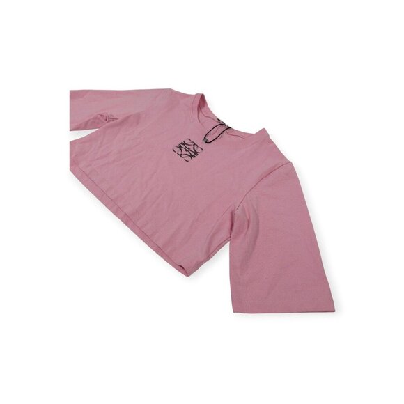 Loewe Blurred Anagram Cotton Cropped T-shirt In Pink RARE SZ L - Picture 7 of 15